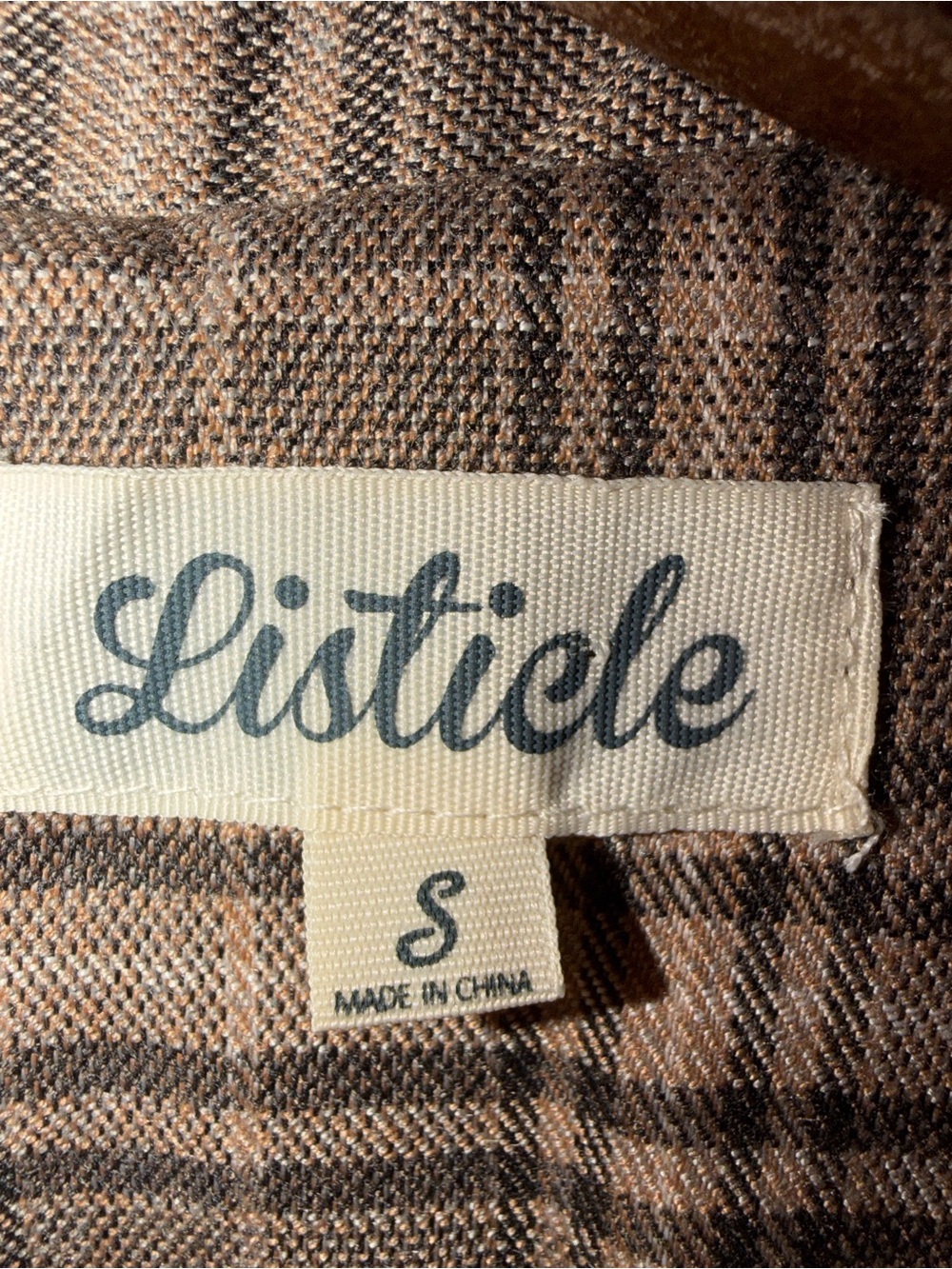 Listicle Plaid Double Breasted Blazer S Brown Academia Equestrian Preppy - Picture 4 of 8